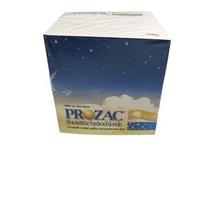Prozac Pharmaceutical Advertising Note Paper Cube Lilly 1990s Plastic Wrapped